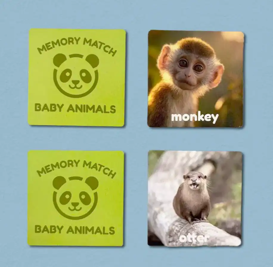 Juego de Emparejar Animales Bebés Posterior
